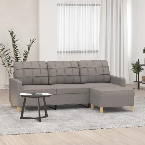 3-Sitzer-Sofa mit Hocker, Taupe, 180 cm Stoff, Robustes Gestell, bequemes Sitzerlebnis für Wohnzimmer 3-Sitzer-Sofa mit Hocker, Taupe, 180 cm Stoff, Robustes Gestell, bequemes Sitzerlebnis für Wohnzimmer von YuuSsea