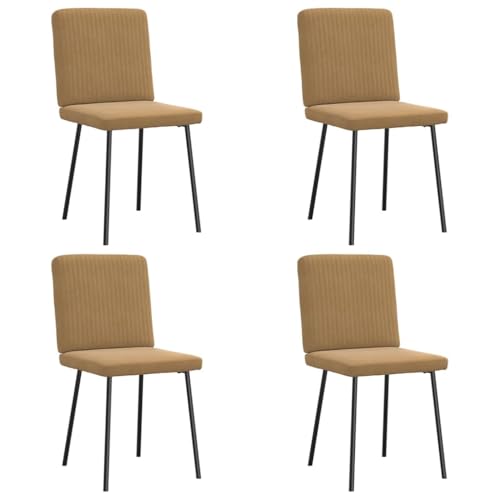 Esszimmerstühle, 4er-Set, Braun Samt, Küchenstühle mit robustem Metallgestell für Esszimmer, Wohnzimmer, Gästezimmer von YuuSsea