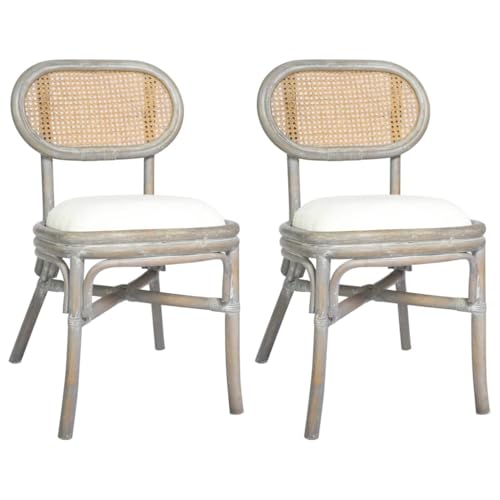 Esszimmerstühle 2er Set, Modern, Grau Leinen, Robustes Rattan, Bequeme Küchenstühle für Esszimmer, Wohnzimmer Esszimmerstühle 2er Set, Modern, Grau Leinen, Robustes Rattan, Bequeme Küchenstühle für Esszimmer, Wohnzimmer von YuuSsea