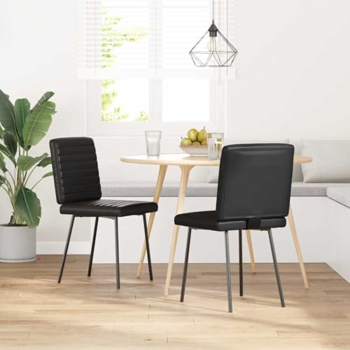 Esszimmerstühle 2er Set, Moderne Polsterstühle mit robustem Metallgestell, Bequeme Kunstleder-Sitzgelegenheit für Küche, Wohnzimmer von YuuSsea