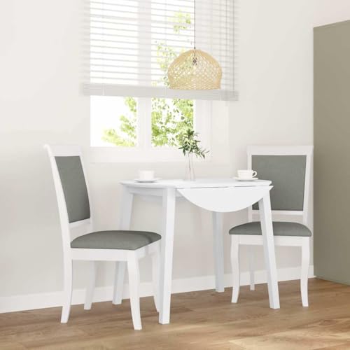 Esszimmerstühle 2er-Set Weiß, Bequeme Küchenstühle aus Massivholz, Ergonomisches Design für Wohnzimmer, Esszimmer, Stühle mit Kissen, bis 110 kg Tragfähigkeit von YuuSsea