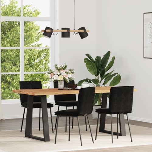 Esszimmerstühle 4 STK. Schwarz Samt, Moderne Polsterstühle mit robustem Metallgestell, Bequeme Küchenstühle für Esszimmer, Wohnzimmer, Büro und Wartebereich von YuuSsea