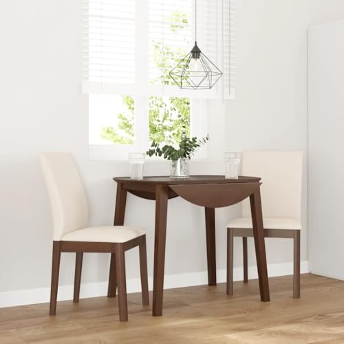 Esszimmerstühle mit Kissen, 2er-Set, Braun, aus massivem Gummibaumholz, ergonomisches Design für Küche, Essbereich und Wohnzimmer von YuuSsea