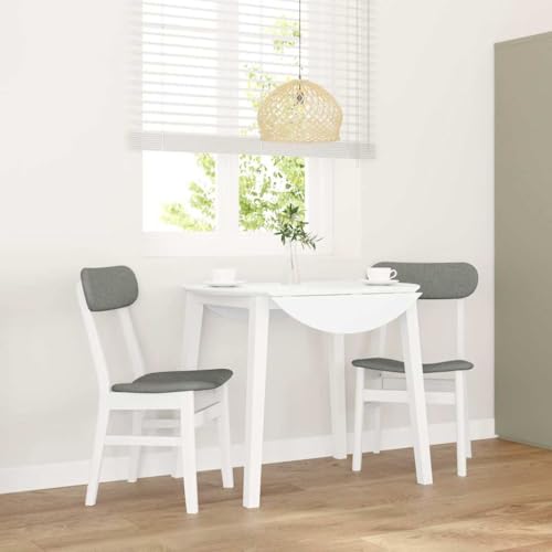 Esszimmerstühle mit Kissen, 2er-Set, Modern Weiß, Massivholz Gummibaum, Ergonomische Küchenstühle für Esszimmer & Wohnzimmer von YuuSsea