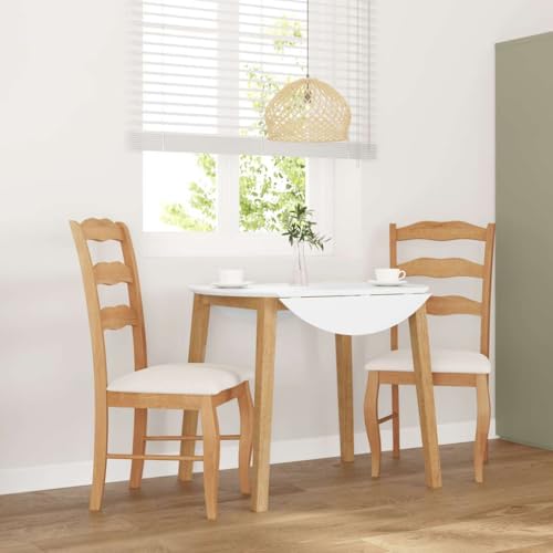 Esszimmerstühle mit Kissen, 2er-Set aus Natur Massivholz, Gummibaum, Ergonomisches Design, 110 kg Tragfähigkeit für Küche & Wohnzimmer von YuuSsea