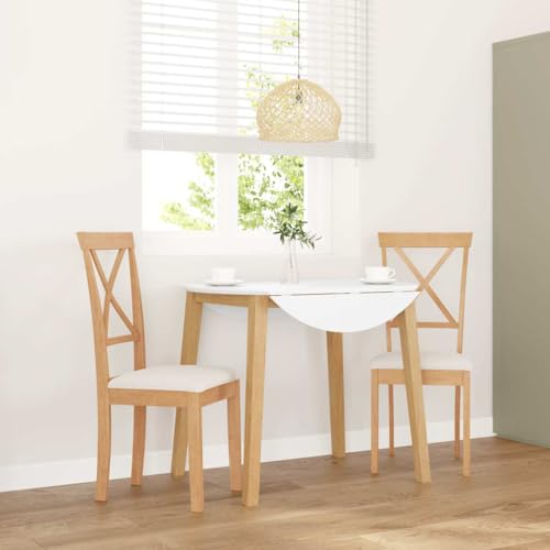 Esszimmerstühle mit Kissen, 2er-Set aus massivem Gummibaumholz, ergonomisches Design für Esszimmer Küche Wohnzimmer, 110 kg Tragfähigkeit von YuuSsea