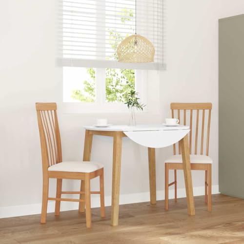Esszimmerstühle mit Kissen, 2er-Set aus massivem Gummibaumholz, ergonomisches Design für Esszimmer Küche Wohnzimmer, hohe Belastbarkeit von YuuSsea