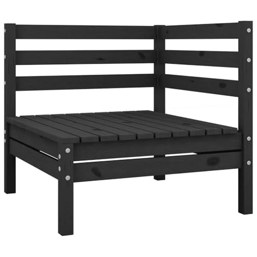 Garten-Ecksofa Schwarz, Massivholz Kiefer, Robustes Outdoor-Möbelstück für Terrasse, Balkon, entspannte Stunden im Freien Garten-Ecksofa Schwarz, Massivholz Kiefer, Robustes Outdoor-Möbelstück für Terrasse, Balkon, entspannte Stunden im Freien von YuuSsea