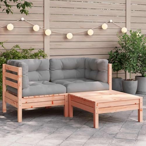 Gartensofa mit Kissen, Douglasienholz, 2-Sitzer, Hocker, Modular, für Terrasse, Balkon, Garten, Outdoor Möbel Set von YuuSsea
