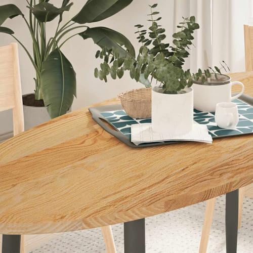 Hellbraune Ovale Tischplatte aus Massiver Eiche, 140x60x2 cm, Robustes Holz für Esstisch, Schreibtisch oder Bartisch, Langlebige Oberfläche von YuuSsea