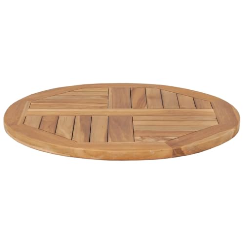 Massivholz Teakholz Tischplatte Rund 60 cm Durchmesser, 2,5 cm Stärke, fein geschliffen – Ideal für Esstisch, Küchentisch, Bistrotisch, Bar, langlebiges Holz-Möbelstück Massivholz Teakholz Tischplatte Rund 60 cm Durchmesser, 2,5 cm Stärke, fein geschliffen – Ideal für Esstisch, Küchentisch, Bistrotisch, Bar, langlebiges Holz-Möbelstück von YuuSsea