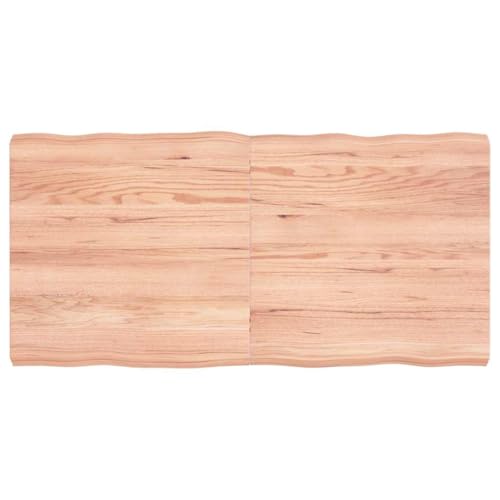 Massivholz Tischplatte 120x60 cm, Eiche Hellbraun, Behandelte Baumkante, Klappbar für Home Office Schreibtisch & Küche, Robuste Holzplatte Massivholz Tischplatte 120x60 cm, Eiche Hellbraun, Behandelte Baumkante, Klappbar für Home Office Schreibtisch & Küche, Robuste Holzplatte von YuuSsea