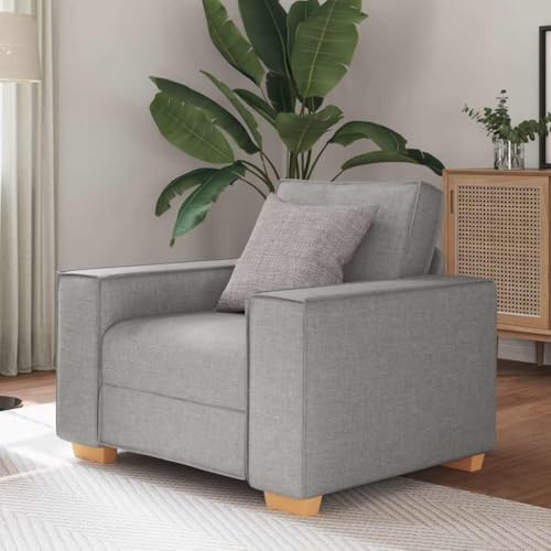 Sofa Stuhl Wolkengrau 60 cm Stoff, Gemütlicher Einzelsessel mit Breiten Armlehnen, Robuster Holz-Metallrahmen für Wohnzimmer, Schlafzimmer, Büro Sofa Stuhl Wolkengrau 60 cm Stoff, Gemütlicher Einzelsessel mit Breiten Armlehnen, Robuster Holz-Metallrahmen für Wohnzimmer, Schlafzimmer, Büro von YuuSsea