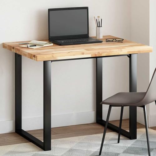 Tischplatte Rechteckig 100x80x4 cm Massivholz Akazie, Unbehandeltes Holz für Esstische, Bistrotische, Bartische, Couchtische, Langlebige Arbeitsplatte für Innenbereiche von YuuSsea