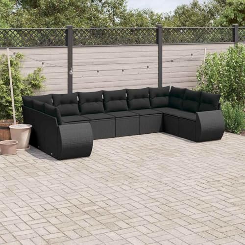 YuuSsea 10-TLG. Garten-Sofagarnitur, Schwarz Poly Rattan Loungemöbel Set für Terrasse, Outdoor, Balkon, Modulares Design, UV-beständig YuuSsea 10-TLG. Garten-Sofagarnitur, Schwarz Poly Rattan Loungemöbel Set für Terrasse, Outdoor, Balkon, Modulares Design, UV-beständig von YuuSsea
