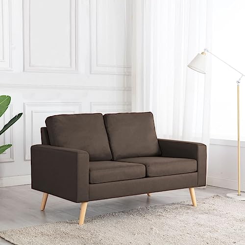 YuuSsea 2-Sitzer-Sofa Braun Stoff, Weich Gepolstert, Massives Kiefernholz, Gummibaumholz Rahmen, 130 cm Breite, Gemütliche Couch für Wohnzimmer, Schlafzimmer, Lounge YuuSsea 2-Sitzer-Sofa Braun Stoff, Weich Gepolstert, Massives Kiefernholz, Gummibaumholz Rahmen, 130 cm Breite, Gemütliche Couch für Wohnzimmer, Schlafzimmer, Lounge von YuuSsea