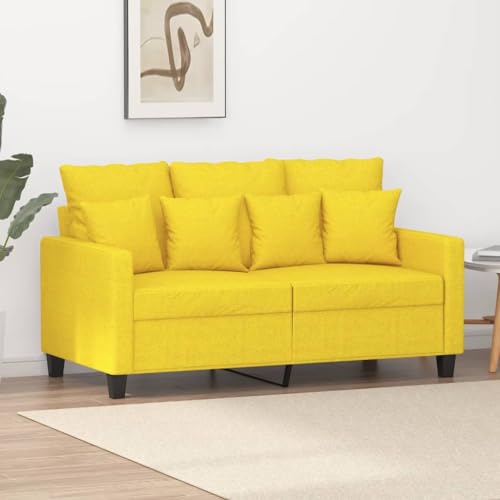 YuuSsea 2-Sitzer-Sofa Hellgelb 120 cm Stoff, Modernes Design, Metallgestell, Bequeme Polsterung für Wohnzimmer und Schlafzimmer, Lounge Couch von YuuSsea