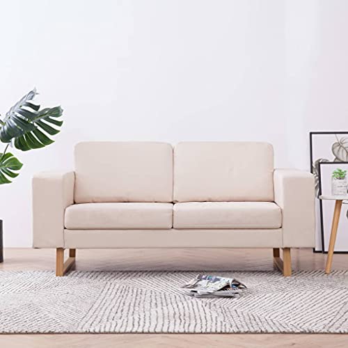 YuuSsea 2-Sitzer-Sofa Stoff Cremeweiß, mit abnehmbaren Kissenbezügen, Holzrahmen, Eisenbeine, 156x82x75cm, für Wohnzimmer und Büro, Bequeme Couch YuuSsea 2-Sitzer-Sofa Stoff Cremeweiß, mit abnehmbaren Kissenbezügen, Holzrahmen, Eisenbeine, 156x82x75cm, für Wohnzimmer und Büro, Bequeme Couch von YuuSsea