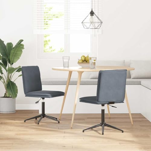 YuuSsea 2er Set Esszimmerstühle, Dunkelgrau Samt, Höhenverstellbar, Metallgestell, Bequeme Küchenstühle für Esszimmer, Wohnzimmer, Büro von YuuSsea