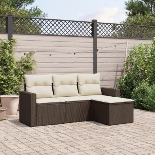 YuuSsea 4-TLG. Gartenmöbel-Set, braun, aus witterungsbeständigem Poly Rattan, mit Stauraum für Kissen und bequemen Polstern, UV-beständig, ideal für Terrasse und Balkon YuuSsea 4-TLG. Gartenmöbel-Set, braun, aus witterungsbeständigem Poly Rattan, mit Stauraum für Kissen und bequemen Polstern, UV-beständig, ideal für Terrasse und Balkon von YuuSsea