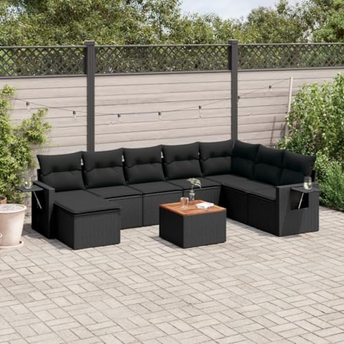 YuuSsea 9-TLG. schwarzes Outdoor Garten Möbel-Set aus hochwertigem Poly Rattan mit bequemen Kissen und praktischem Tisch, bietet Flexible Stühle als vielseitiges Teil für Jede Terrasse. YuuSsea 9-TLG. schwarzes Outdoor Garten Möbel-Set aus hochwertigem Poly Rattan mit bequemen Kissen und praktischem Tisch, bietet Flexible Stühle als vielseitiges Teil für Jede Terrasse. von YuuSsea