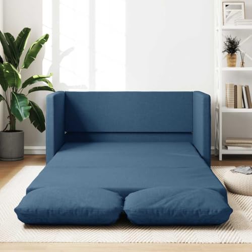 YuuSsea Bodensofa mit Schlaffunktion, Blau, 112x174x55 cm, Stoffbezug, 2-Sitzer, klappbar, für Wohnzimmer, Schlafzimmer, komfortable Lounge von YuuSsea