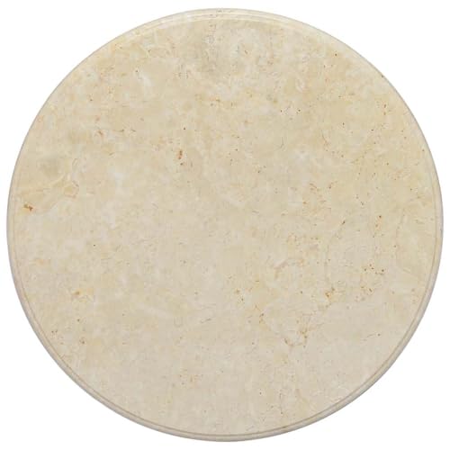 YuuSsea Creme Marmor Tischplatte Rund Ø60x2,5 cm für Esstisch Couchtisch Gartentisch – Robuste Natursteinplatte, Leicht zu Reinigen, Ideal für Heim & Büro von YuuSsea