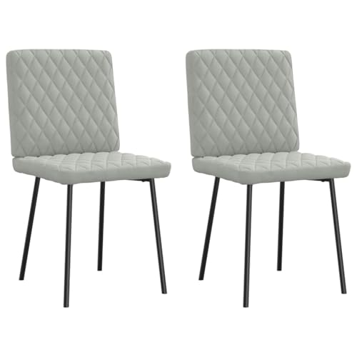 YuuSsea Esszimmerstühle, 2er-Set, Hellgrau Samt, Komfortable Esszimmerstühle für Küche, Wohnzimmer, Büro, Modernes Design von YuuSsea