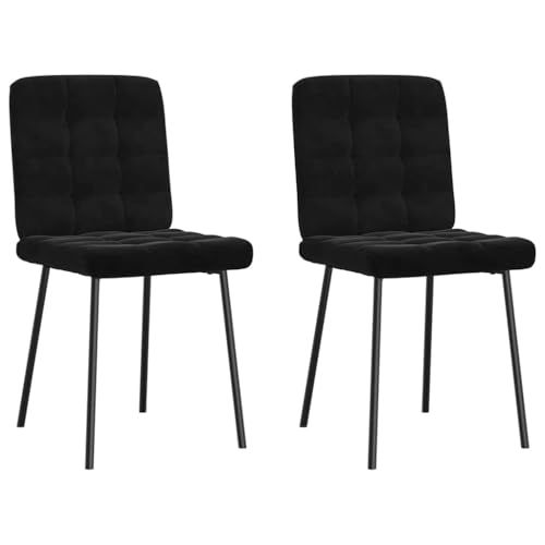YuuSsea Esszimmerstühle, 2er-Set, Schwarz Samt, Moderne Polsterstühle mit Metallbeinen für Küche, Esszimmer, Wohnzimmer von YuuSsea