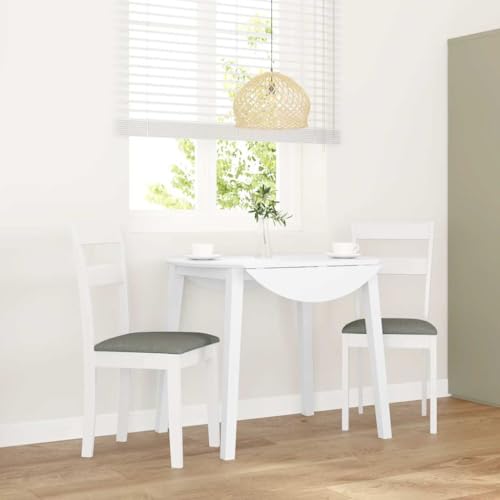 YuuSsea Esszimmerstühle, 2er-Set, Weiß, aus massivem Gummibaumholz, ergonomisch geformt, mit bequemen Kissen für Küche und Esszimmer von YuuSsea