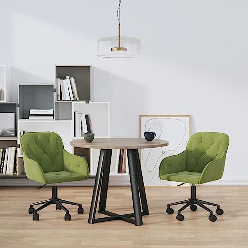 YuuSsea Esszimmerstühle, 2er-Set, drehbar, hellgrün, Samt, modernes Design für Küche und Esszimmer, höhenverstellbar mit Rollen von YuuSsea