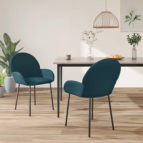 YuuSsea Esszimmerstühle 2er Set, Blau Samt, Metallgestell, Ergonomischer Küchenstuhl, Komfortable Esszimmerstühle für Modernes Wohnzimmer YuuSsea Esszimmerstühle 2er Set, Blau Samt, Metallgestell, Ergonomischer Küchenstuhl, Komfortable Esszimmerstühle für Modernes Wohnzimmer von YuuSsea