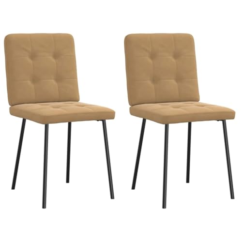 YuuSsea Esszimmerstühle 2er Set, Braun Samt, Metallbeine, Bequemer Polsterstuhl für Küche, Wohnzimmer, Essbereich, Belastbar bis 110 kg von YuuSsea