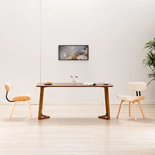 YuuSsea Esszimmerstühle 2er Set, Creme Bugholz & Kunstleder, Ergonomische Küchenstühle, Bequeme Esszimmerstühle, Stilvolle Sitzgelegenheit, Für Esszimmer von YuuSsea