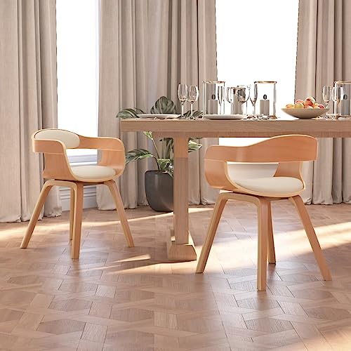 YuuSsea Esszimmerstühle 2er Set, Creme Bugholz & Kunstleder, Ergonomisches Design, Küchenstühle für Esszimmer, Modernes Wohnzimmer YuuSsea Esszimmerstühle 2er Set, Creme Bugholz & Kunstleder, Ergonomisches Design, Küchenstühle für Esszimmer, Modernes Wohnzimmer von YuuSsea