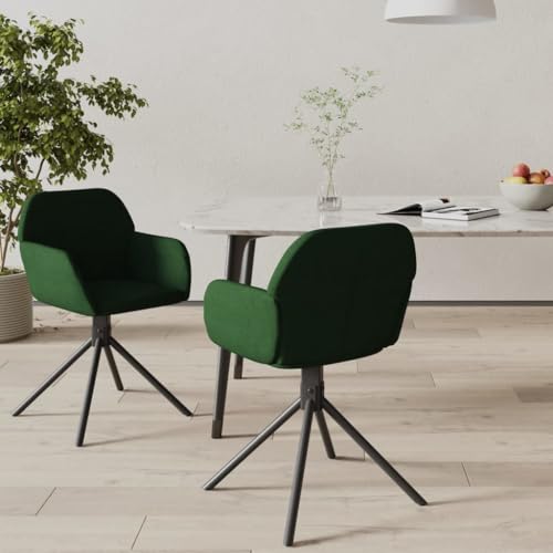YuuSsea Esszimmerstühle 2er Set, Drehbar Dunkelgrün Samt, Moderne Polsterstühle für Küche & Esszimmer, Bequeme Sitzgelegenheit von YuuSsea