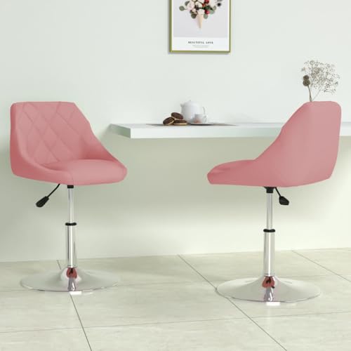 YuuSsea Esszimmerstühle 2er Set, Drehstuhl Rosa Samt, Höhenverstellbar, Moderner Design Stuhl für Küche, Esszimmer von YuuSsea