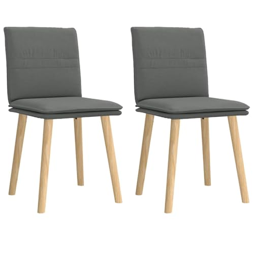 YuuSsea Esszimmerstühle 2er-Set, Dunkelgrau Stoff, Ergonomisches Design, Massivholzgestell, Stabile Polsterstühle für Esszimmer, Küche von YuuSsea