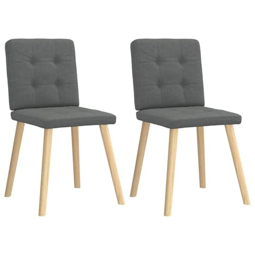YuuSsea Esszimmerstühle 2er-Set, Dunkelgrau Stoff, Moderne Esszimmerstühle für Küche & Wohnzimmer, Bequemer Polsterstuhl mit Metall-Holz-Gestell von YuuSsea