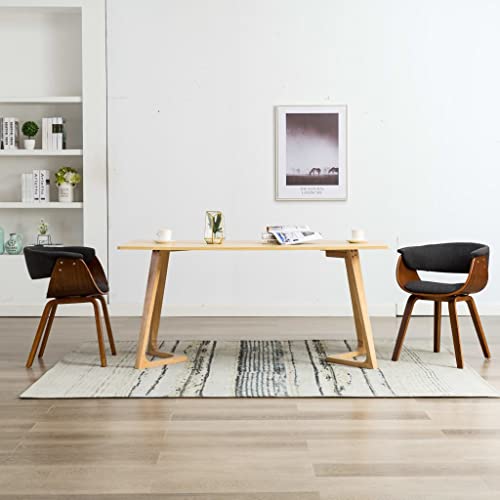 YuuSsea Esszimmerstühle 2er Set, Grau Stoffbezug, Bequeme Küchenstühle mit Ergonomischem Bugholzrahmen für Esszimmer, Wohnzimmer und Küche von YuuSsea