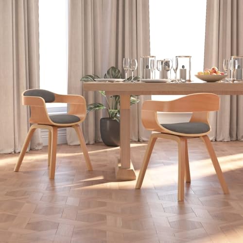 YuuSsea Esszimmerstühle 2er Set, Hellgrau Stoff, Ergonomisches Design, Robuste Bugholzbeine, Komfortable Küchenstühle für Modernes Esszimmer von YuuSsea