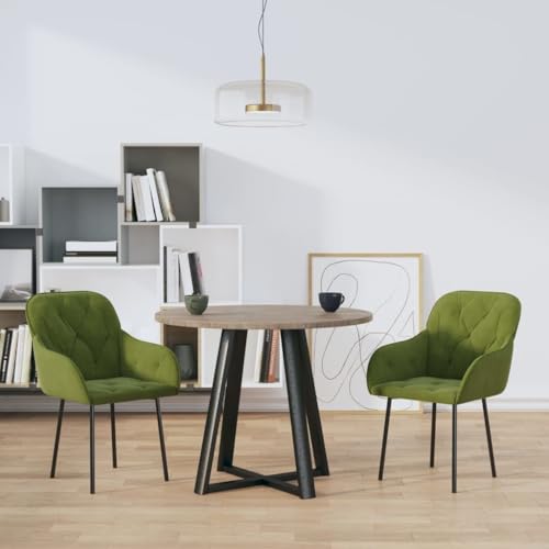 YuuSsea Esszimmerstühle 2er-Set, Hellgrün, Samt-Bezug, Metallbeine, Küchenstuhl mit Armlehnen, Polsterstuhl für Esszimmer, Wohnzimmer, bis 110 kg von YuuSsea