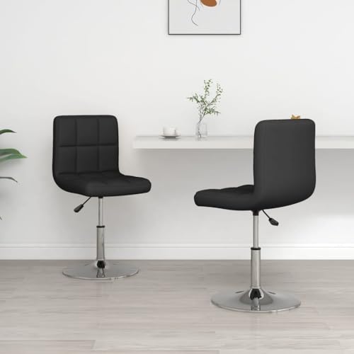YuuSsea Esszimmerstühle 2er Set, Höhenverstellbar, Schwarz Kunstleder, Drehbar, Modernes Design für Küche und Esszimmer von YuuSsea