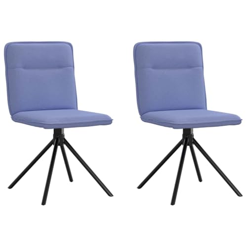 YuuSsea Esszimmerstühle 2er Set, Jeansblau Stoff, Ergonomisches Design für Küche, Wohnzimmer, Büro, 360° Drehbar von YuuSsea