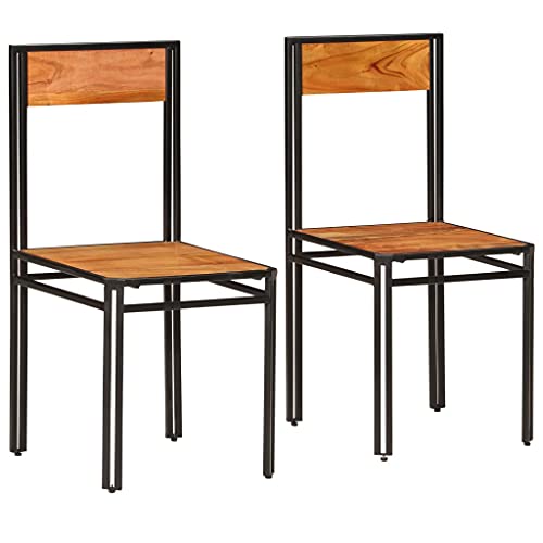 YuuSsea Esszimmerstühle 2er Set, Massivholz Akazie Palisander-Finish, Modernes Design, Braun, 43x43x90 cm, Vormontiert, Langlebig für Küche & Esszimmer von YuuSsea