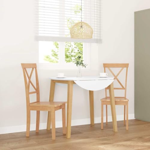 YuuSsea Esszimmerstühle 2er Set, Massivholz Gummibaum, Ergonomische Rückenlehne für Küche & Esszimmer, Robuste Holzfüße, Natürliche Farbe von YuuSsea