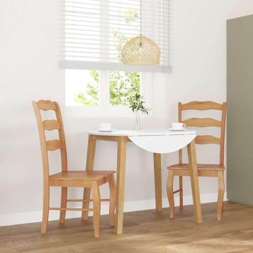 YuuSsea Esszimmerstühle 2er-Set, Massivholz Gummibaum, Ergonomisches Design, 110kg Traglast, Zeitlose Esszimmerstühle für Küche & Wohnzimmer, Natürliche Farbe von YuuSsea