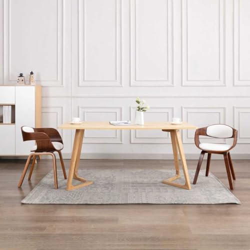 YuuSsea Esszimmerstühle 2er Set, Modern, Bugholz und Kunstleder, Weiß, Küchenstühle mit hoher Rückenlehne, Bequeme Sitzgelegenheit für Esszimmer, Max. 110 kg von YuuSsea