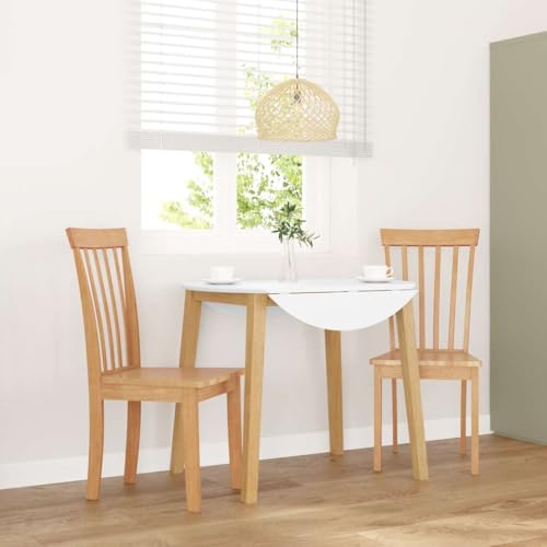 YuuSsea Esszimmerstühle 2er Set, Natur Massivholz Gummibaum, Ergonomische Küchenstühle, Stabile Holzstühle für Esszimmer, Wohnzimmer von YuuSsea