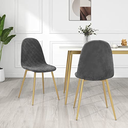 YuuSsea Esszimmerstühle 2er Set, Samt Dunkelgrau, Moderne Küchenstühle mit Verchromten Goldbeinen, Bequemer Polsterstuhl für Esszimmer & Wohnzimmer YuuSsea Esszimmerstühle 2er Set, Samt Dunkelgrau, Moderne Küchenstühle mit Verchromten Goldbeinen, Bequemer Polsterstuhl für Esszimmer & Wohnzimmer von YuuSsea
